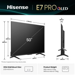 Hisense 50E7Q Pro 50 QLED 4K UHD (2160p) Sort